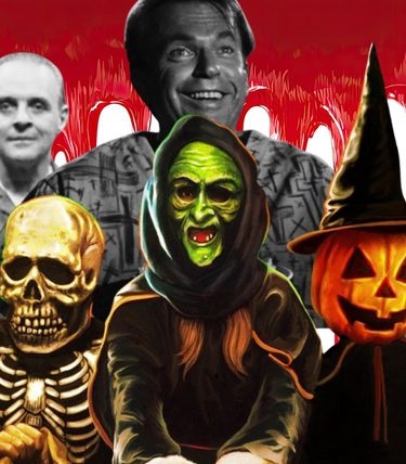 A compilation image of horror characters from Halloween 3, Silence of the Lambs, Cap Fear, Donnie Darko and more.