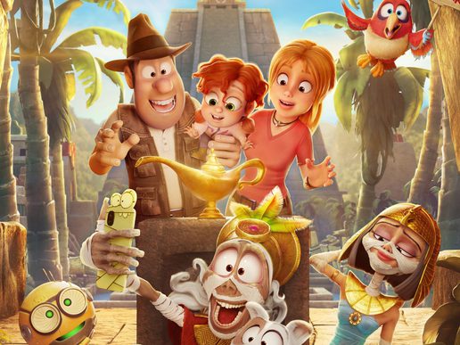 Animated image of Tad and his friends around an aladdin style magic lamp.