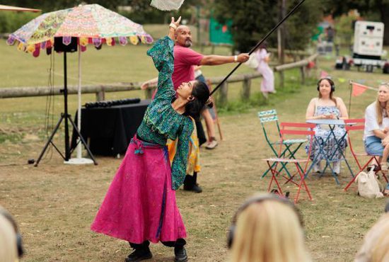 Production image of the outdoor show Teabreak